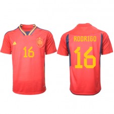 Spanien Rodri Hernandez #16 Hemmatröja VM 2022 Korta ärmar